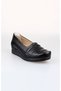 Edik Shoes for Daily and Mother Genuine Leather Lining Heel Cushioned System C141 Black