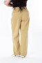 Women's Plus Size Beige Ribs Fabric Side Pocket Pleated Pants 65N38272 - 7
