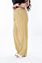 Women's Plus Size Beige Ribs Fabric Side Pocket Pleated Pants 65N38272 - 6