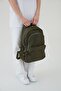 Unisex Crinkle Waterproof Fabric Large Size Multi-Compartment School and Travel Backpack Rosso Collina Khaki - 7