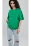 Super Quality Women's 100% Cotton Benetton Green Crew Neck Oversize Boyfriend T-Shirt
