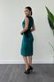 Velvet Fabric Shoulder Tassel Pencil Dress - EMERAL GREEN - 5