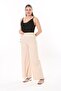 Women's Large Size Mink Ornamental Metal Buttoned Pocketless Pants 65N37817 - 2