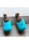 Natural Stone Rectangular Turquoise Earring