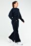 Navy Blue Regular Cotton Crew Neck Crop Women's Tracksuit Set Sa2632 - 2