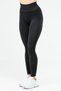 Black Slim Fit High Waist Gathering Seamless Women's Leggings Ssd0022 - 2