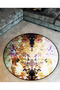 Abstract Motif Traditional Patterned Round Woven Base Vintage Decorative Carpet 6149 - 2