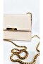 Women's Faux Leather Shoulder and Clutch Bag with Gold Metal Strappy , Magnetic Closure, and Two Compartments. - 8