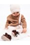 Rabbit Detailed Sweater and Slippers Set for Baby Girl - 2