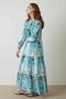 Green Floral Ethnic Printed Dress - 5