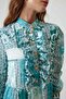 Green Floral Ethnic Printed Dress - 3