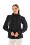 Women's Plus Size Pleat Detailed Pearl Button Crepe Shirt - 6