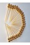 50 Pieces Decorative Gold Double Pearl Cocktail Toothpicks 6 Cm - Pearl 8 Mm