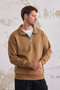 Men's Half Zipper Casual Sweatshirt Caramel - 7
