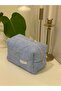 Blue Towel Fabric - Cosmetic Makeup Bag, Super Size 22x10x13 - 2