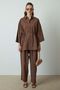 Linen Brown Shirt - Front Buttoned - 2