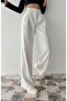 Women's White Wide Leg High Waist Palazzo Trousers - 4