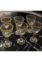 Gold Gilded Footed Crystal 6-Piece Coffee Side Water Glasses