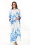 Women's Plus Size Blue Front Length Button-Down Shirt Collar Long Dress 65N37875 - 6