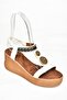 S258136009 White Wedge Sole Women's Sandals - 6
