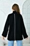 Turtleneck Oversize Cut Long Sleeve Black Knitwear Sweater 4119 - 3