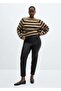 Leather look leggings with slits on the legs - 5