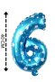 Foil Balloon 6 Number Helium Balloon 40 Cm Blue Color