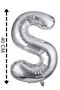 Foil Balloon Letter S Helium Balloon 40 Cm Silver Color