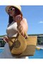 Summer Jute Women's Beach Bag Zippered Jute Wallet Hand Bag Casual Bag Accessory - 3