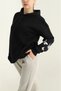 Black Kangaroo Patterned Hooded Sweat - Three Strings Raster, Back Patterned - 3