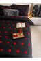 Floor Black 80 Wire Special Woven Single Heart Duvet Cover Set - 3