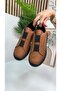 Daily Men's Casual Tan Black High Heeled Patterned Sole Oval Toe Sneaker Sports Shoes 109 - 5