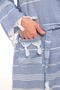 Sultan Tasseled Hooded Bath Sauna Pool Beach Women Men Unisex Cotton Loincloth Bathrobe with Pockets - 6