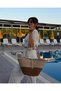 Jute Buttoned Double Color Women's Beach Bag Accessory Daily Casual Bag Natural Handmade Stylish Bag - 5