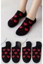 Women's 10 Pairs of Heart-Shaped Black-White Invisible Ballerina Socks - 3