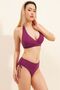 Plum Double Breasted Gathering Bikini Top - 2