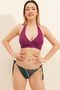 Plum Double Breasted Gathering Bikini Top - 4