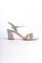 GOLD FRONT STONE DETAILED WOMEN'S HEELED EVENING SHOES - 3