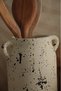 Black Patterned Vase with Handle - Decorative Handmade and Spoon Holder - 4