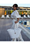 Jute Buttoned Women's Beach Bag Accessory Daily Casual Bag Natural Handmade Stylish Bag - 5