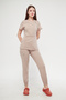Kıev - Sand Beige Elastic-Bottom Modern and Stylish Double-Breasted Zipper-Closure Doctor and Nurse Uniform Scrubs - 3