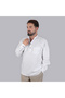 Prevailing Collar Linen Look Anti-Sweat 100% Cotton Aksa Long Sleeve Shirt - White