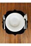 6 قطع من طبق الخدمة الأمريكية المطرز باللون الأسود - 4