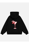 Women's Cherry Cocktail Printed Hooded Fleece Oversize Sweatshirt