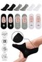 Bamboo Women's Ballerina Black-White-Grey Socks Stitch-Free Invisible Anti-Slip Heel Silicone Premium Set of 6