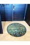 Dark Green Theme Motif Traditional Patterned Round Woven Base Vintage Decorative Carpet 6161 - 4