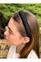 Bym490 Satin Thin Black Hair Accessory Daily Soft Hand-Sewn Women's Hair Crown - 3