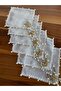 - Brown Presentation Napkin with Pearl Detail - 7