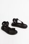 Plain Black Velcro Sports Orthopedic Comfortable Sole Summer Women's Sandals - 5