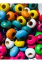 100 Pieces Economical Package Colored Wooden Burger Beads ~ Width 8mm, Diameter 15mm ~ - 2
